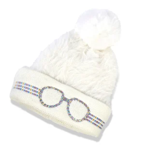 Fashion Bling2o White Snow Knit Kids' Beanie Hat