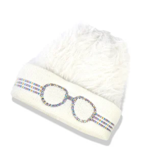 Fashion Bling2o White Snow Knit Kids' Beanie Hat