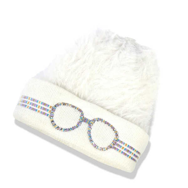 Fashion Bling2o White Snow Knit Kids' Beanie Hat